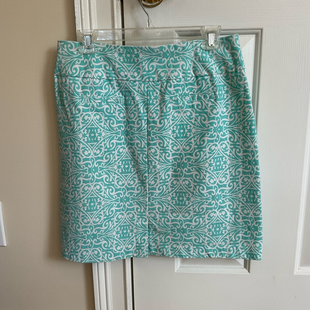 Lulu-B Aqua Pencil Skirt Knee-Length Resort Wear